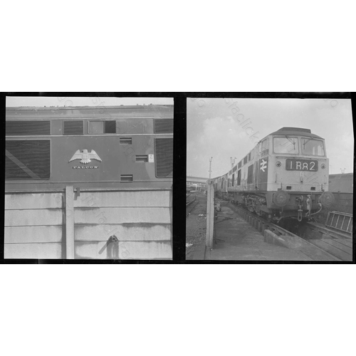 49 - Railway. Modern Traction. Two medium format, black and white negatives, featuring D1200 