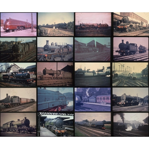 496 - Railway. Pre-Grouping and GWR/LNER/SR/LMS Steam. A slipcase slide album with approx. 450+ x 35mm, DU... 