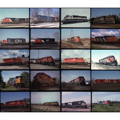 573 - Railway. Overseas Traction - U.S.A./CANADA. A good quality selection of 185 x 35mm, mainly Kodachrom... 