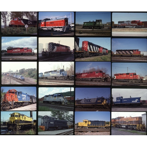 575 - Railway. Overseas Traction - U.S.A./CANADA. A good quality selection of 230 x 35mm, mainly Kodachrom... 