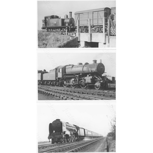 76 - Railway. B.R. Steam. A good collection of approx. 150, black and white, postcard size darkroom print... 