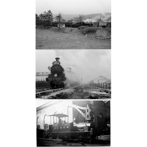 9 - Railway. B.R. Steam. A box of Approx. 650, black and white, postcard size prints. The prints feature...