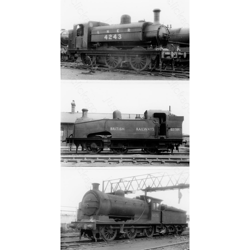 9 - Railway. B.R. Steam. A box of Approx. 650, black and white, postcard size prints. The prints feature...