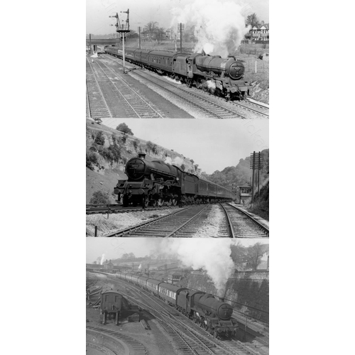 9 - Railway. B.R. Steam. A box of Approx. 650, black and white, postcard size prints. The prints feature...