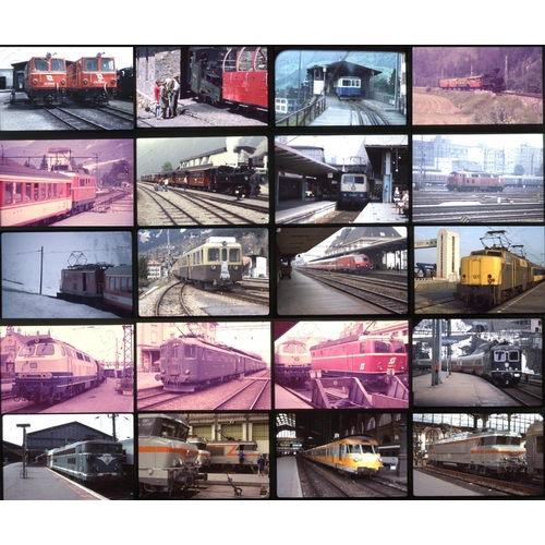 91 - Railway. Overseas Traction. A plastic storage case of approx. 700 x 35mm, colour slides, on mixed fi... 