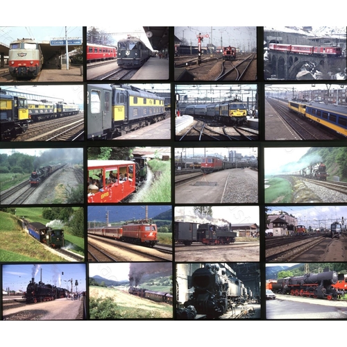 91 - Railway. Overseas Traction. A plastic storage case of approx. 700 x 35mm, colour slides, on mixed fi... 