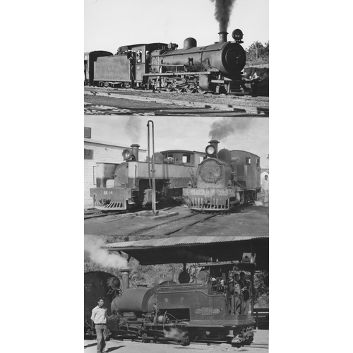 34 - Railway. Overseas Traction - INDIA. A selection of approx. 80, black and white, postcard size, black... 