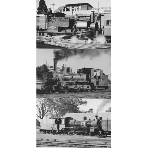 34 - Railway. Overseas Traction - INDIA. A selection of approx. 80, black and white, postcard size, black... 