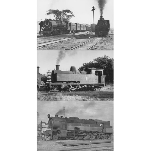 34 - Railway. Overseas Traction - INDIA. A selection of approx. 80, black and white, postcard size, black... 