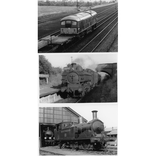 36 - Railway. B.R. Steam. A box of Approx. 700, black and white, postcard size prints. The prints are sli...