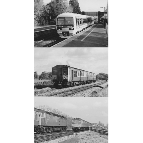 548 - Railway. Modern Traction. Approx. 200, black and white, postcard size prints. The digital copy print... 