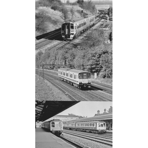 548 - Railway. Modern Traction. Approx. 200, black and white, postcard size prints. The digital copy print... 