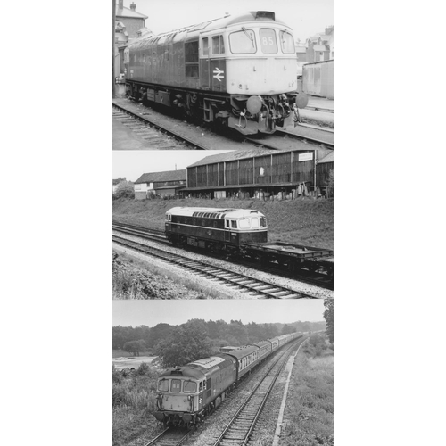 549 - Railway. Modern Traction. Approx. 300, black and white, with a few colour, postcard size prints. The... 