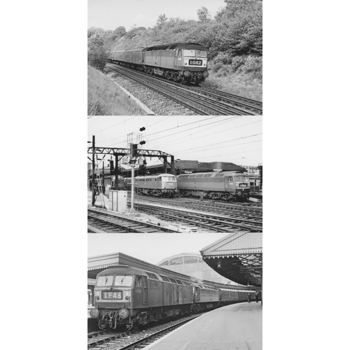 549 - Railway. Modern Traction. Approx. 300, black and white, with a few colour, postcard size prints. The... 