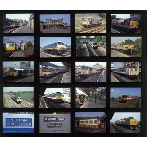 554 - Railway. Modern Traction. A slipcase slide album with approx. 455 x 35mm, colour slides, on mixed fi... 