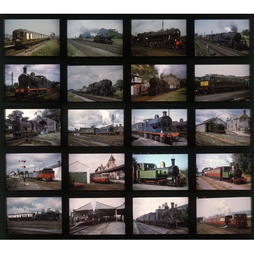 580 - Railway. Overseas traction, B.R. Steam. A good collection of approx. 121 x 35mm, DUPLICATE, colour s... 