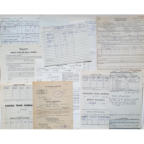 600 - Railway. Paper Railwayana. A folder containing approx. 100+ miscellaneous British Railways forms/pap...