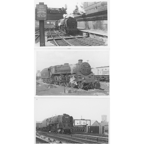 67 - Railway. B.R. Steam. A good assortment of approx. 170, black and white postcard size prints. The pri... 