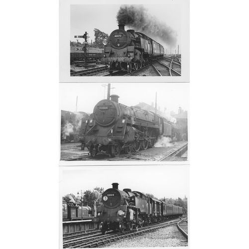 67 - Railway. B.R. Steam. A good assortment of approx. 170, black and white postcard size prints. The pri... 