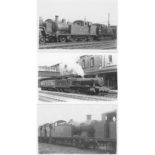 72 - Railway. B.R. Steam. A large assortment of approx. 1100+, black and white postcard size prints, hous... 