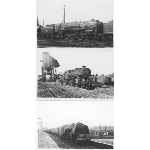 72 - Railway. B.R. Steam. A large assortment of approx. 1100+, black and white postcard size prints, hous... 