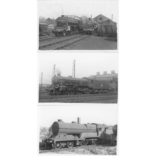 72 - Railway. B.R. Steam. A large assortment of approx. 1100+, black and white postcard size prints, hous... 