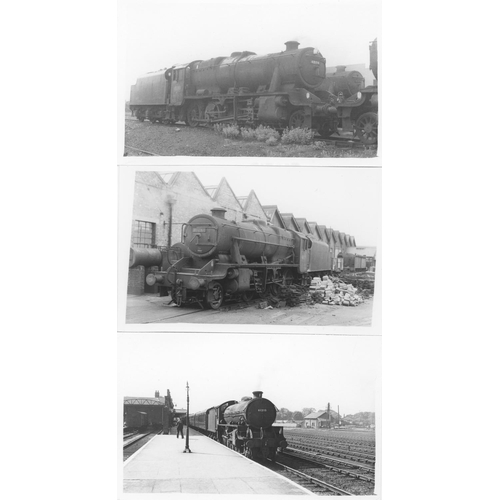 72 - Railway. B.R. Steam. A large assortment of approx. 1100+, black and white postcard size prints, hous... 