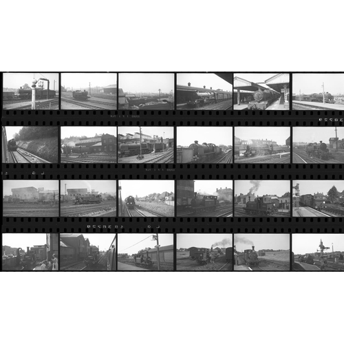 77 - Railway. B.R. Steam. A small collection of 38 black and white, 35mm negatives, mainly in strips. The... 