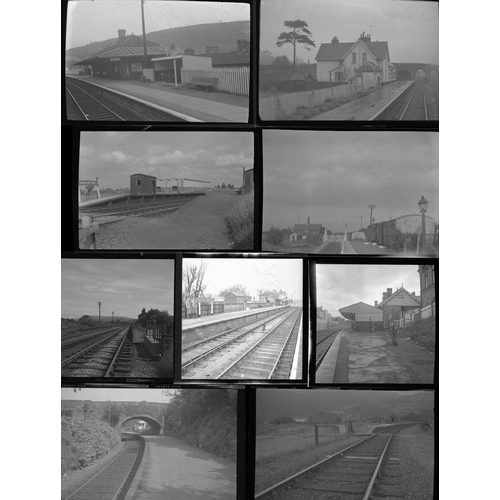 10 - Railway. Infrastructure. A collection of approx. 80 x 35mm and medium format, individual, black and ... 