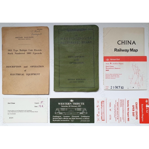 171 - Railway. Modern Traction, Paper Railwayana and Tickets. An end of collection assortment, comprising ... 