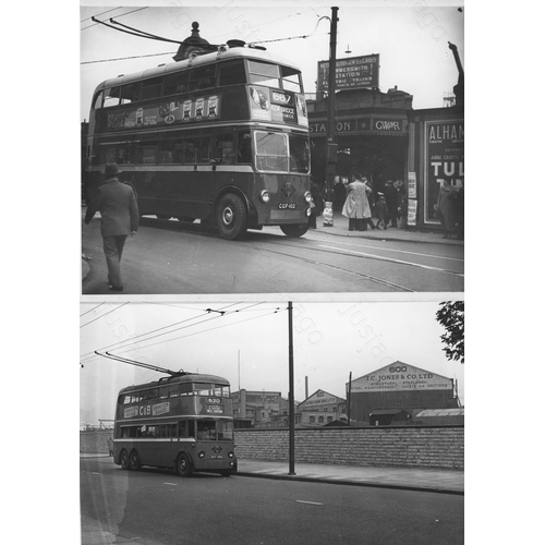 261 - UK Trolley Buses, Trams and Buses. A good assortment of approx. 185, black and white prints with a f... 