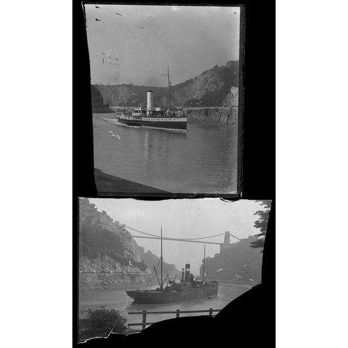 358 - Shipping. A small selection of 13 x medium format, black and white negatives, plus 2 glass plate neg... 