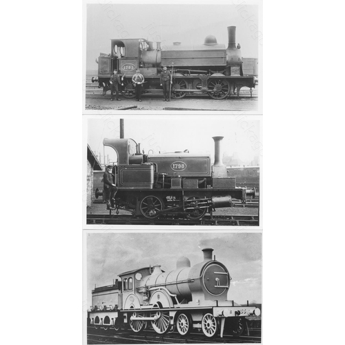 425 - Railway. Pre-Grouping Locomotives. A collection of approx. 100, postcard size, black and white print... 