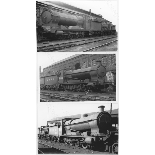 463 - Railway. Ex LNER/BR Steam. A box of Approx. 700, black and white, postcard size prints. The prints a... 