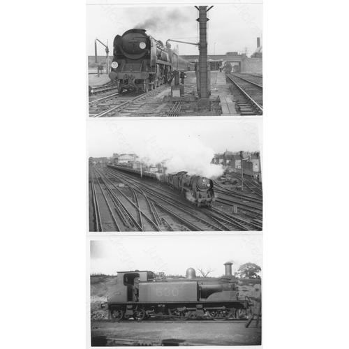 467 - Railway. B.R. Steam. A box of Approx. 800, black and white, postcard size prints. Some of the prints... 