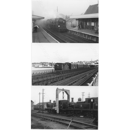 469 - Railway. B.R. Steam. A box of Approx. 800, black and white, postcard size prints. Several of the pri... 