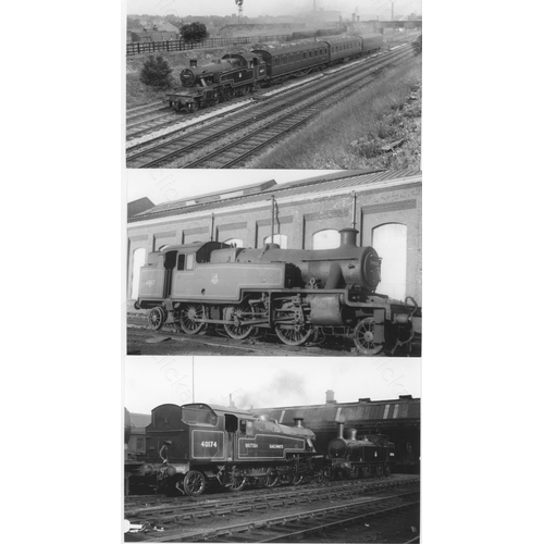 469 - Railway. B.R. Steam. A box of Approx. 800, black and white, postcard size prints. Several of the pri... 