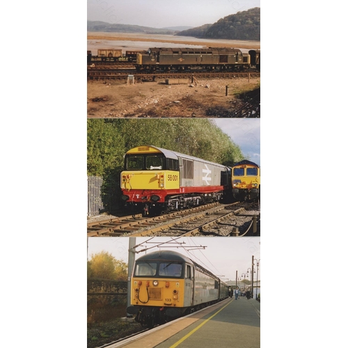 472 - Railway. Modern Traction. Two shoe boxes full of approx. 1200+, colour and black and white prints, m... 