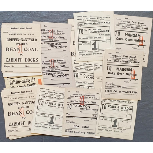 474 - Railway. Paper Railwayana. A small assortment of 27 unused wagon labels. There are 9 different label... 