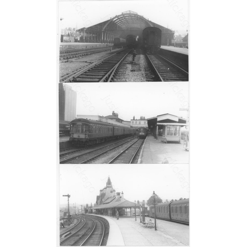 488 - Railway. Infrastructure - stations. A shoebox of approx. 500, mainly black and white, postcard size ... 