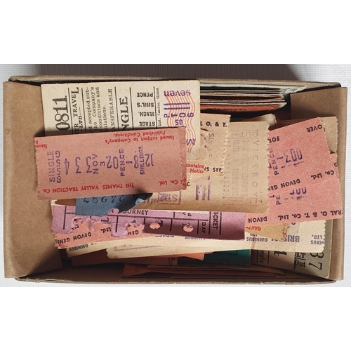 494 - U.K. Bus Tickets. A small box of approx. 200 paper bus tickets with operators noted from the South W... 