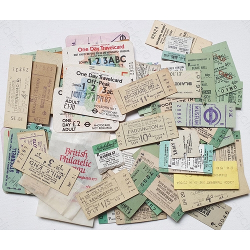 496 - Railway. Tickets. A small box of approx. 100+ London Transport tickets, mostly card. The selection i... 