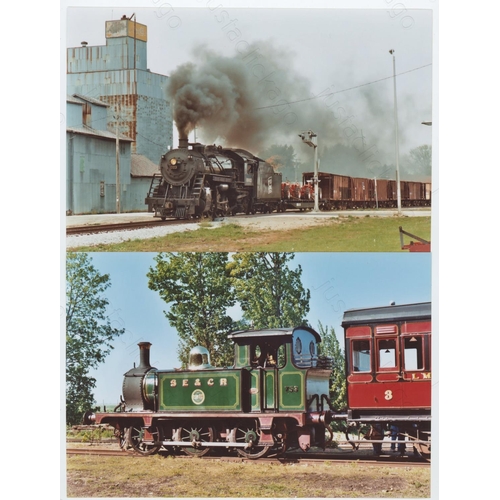 504 - Railway. UK Heritage Steam, Overseas Preserved Steam. A large box of approx. 60 film packets, contai... 