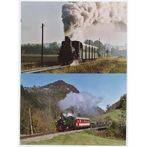 505 - Railway. UK Heritage Steam, Overseas Preserved Steam. A large box of approx. 60 film packets, contai... 