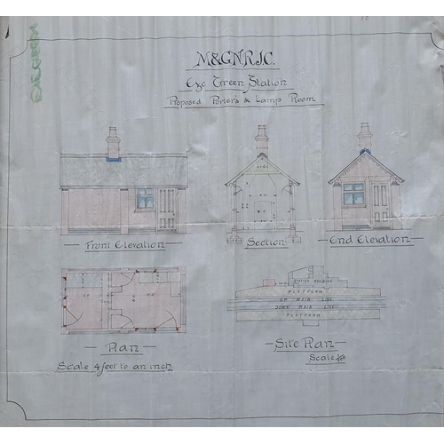 560 - Railway. Paper Railwayana. A plan of EYE GREEN STATION, 