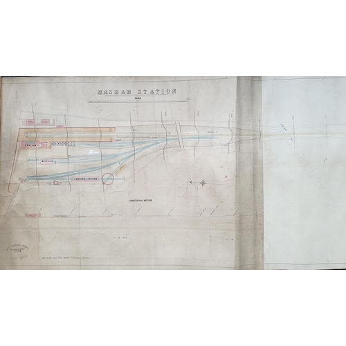 561 - Railway. Paper Railwayana. Three NORTH EASTERN RAILWAY plans.
1. NER Ref 180. Masham station, colour... 