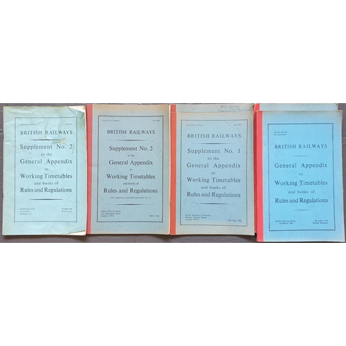 567 - Railway. Paper Railwayana. Six British Railways supplements and general appendices.
1. BR Supplement... 