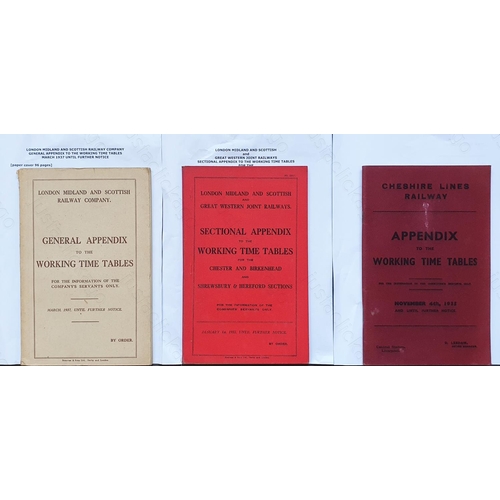 568 - Railway. Paper Railwayana. Three general and sectional appendices.
1. CHESHIRE LINES RAILWAY. Append... 