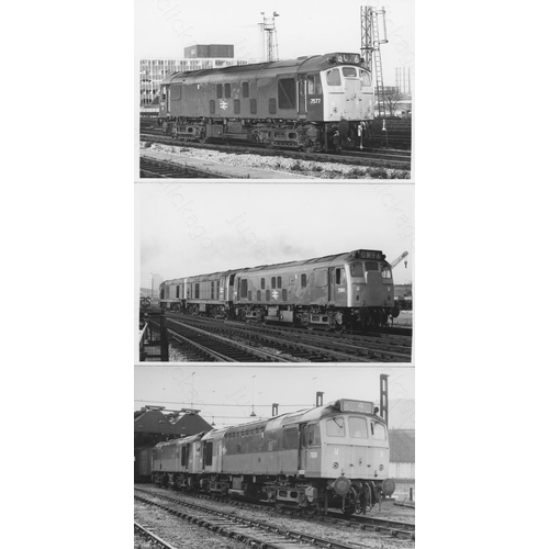 65 - Railway. Modern Traction. A good collection of approx. 180, black and white, mostly postcard sized p... 