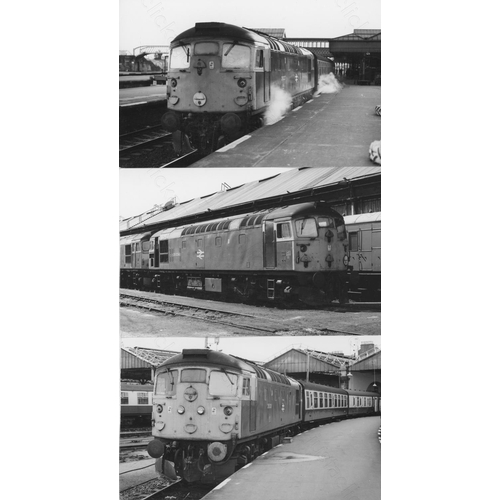 65 - Railway. Modern Traction. A good collection of approx. 180, black and white, mostly postcard sized p... 